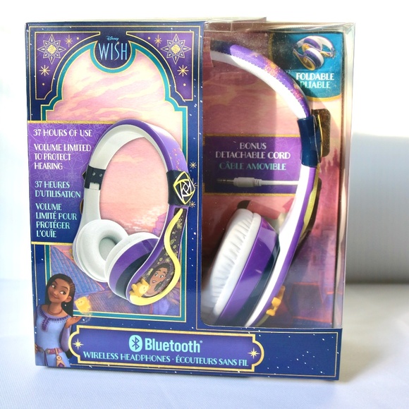 NEW Disney Wish Bluetooth Kids Wireless Headphones Foldable Travel - Picture 1 of 7